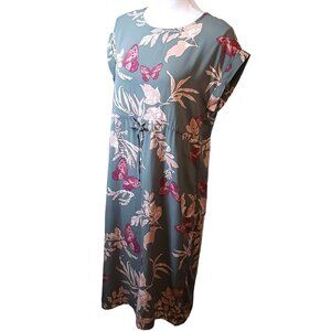 NEW Vero Moda Maternity Easy Joy Tie Short Dress‎ Sage Green Floral XS